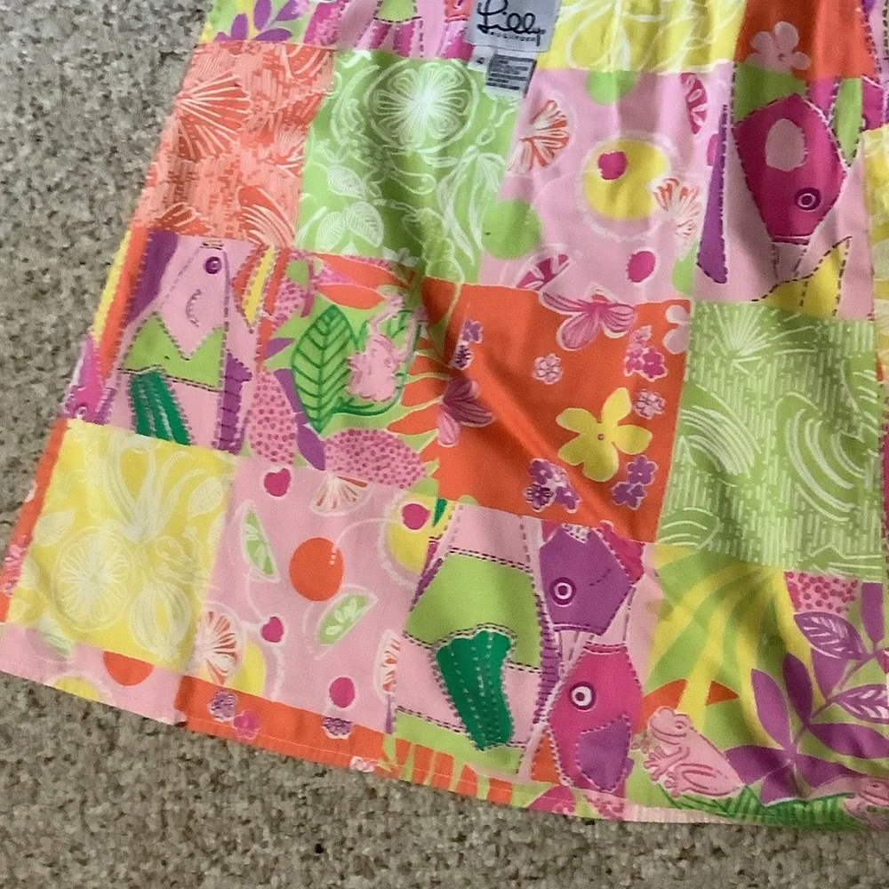 Vintage Lilly Pulitzer Reversible‎ Patchwork wrap Skirt 4 Preppy Resort Rare